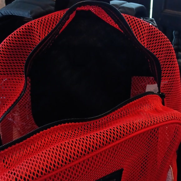 Jansport mesh red backpack bookbag - Picture 4 of 5